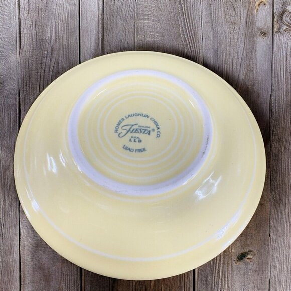 Fiesta Fiestaware Ceramic Teacup And Saucer Set Ivory Yellow Homer Laughlin VTG - Picture 2 of 16